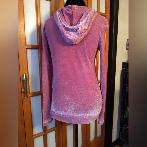 Women's/Jr's Y2K Lightweight Thermal Motorcycle Themed Red Hoodie Sz M - Picture 3 of 7